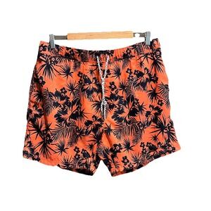 Vilebrequin Coral Black Floral Men's Activewear Lined Swim Shorts Size 38
